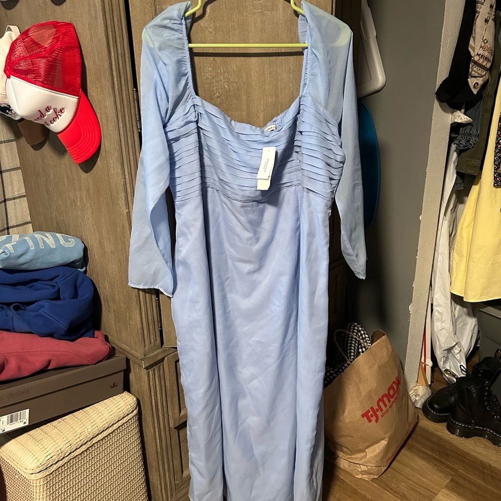 Abercrombie & Fitch Light Blue Long Sleeve Dress